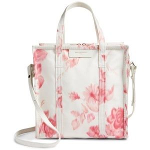 Balenciaga medium floral silk bazar shopper bag! Comes with adjustable strap.